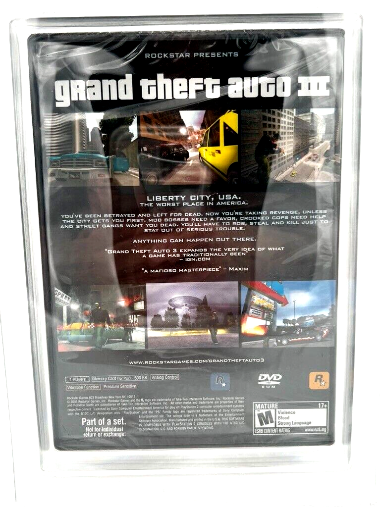 Grand Theft Auto III PLAYSTATION 2, PS2 VIDEO GAME NEW SEALED GRADED WATA 9.6