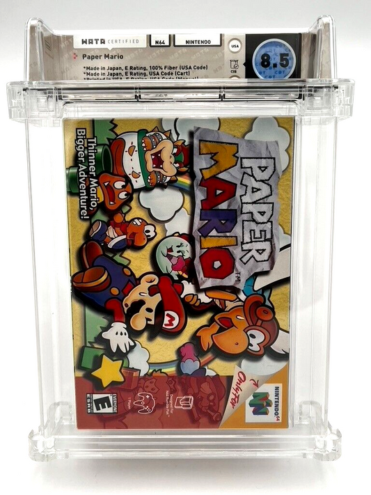 Paper Mario Nintendo 64 N64 RETRO VIDEO GAME Complete In Box CIB GRADED WATA 8.5