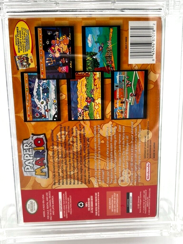 Paper Mario Nintendo 64 N64 RETRO VIDEO GAME Complete In Box CIB GRADED WATA 8.5