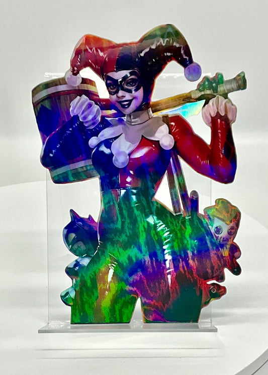 HARLEY QUINN PREMIUM HOLOGRAPHIC VINYL STICKR 7"x 5" BATMAN THE JOKER SUICIDE
