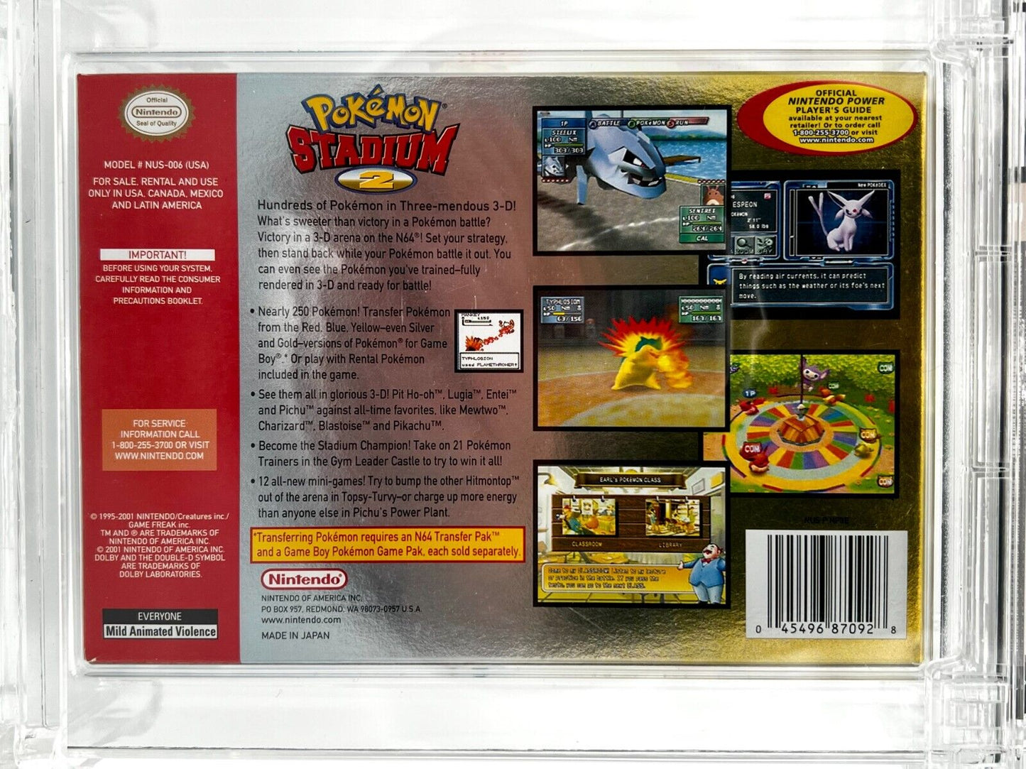 Pokemon Stadium #2 FOIL VIDEO GAME FOR N64 Nintendo 64 2000 CIB GRADED WATA 8.5