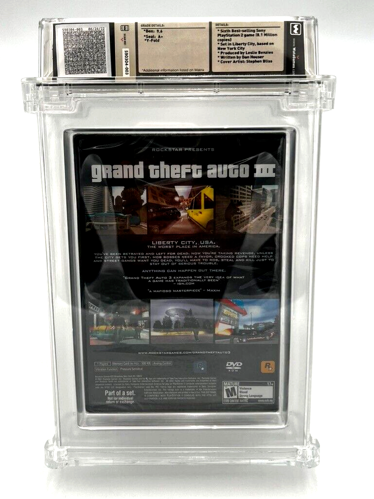 Grand Theft Auto III PLAYSTATION 2, PS2 VIDEO GAME NEW SEALED GRADED WATA 9.6