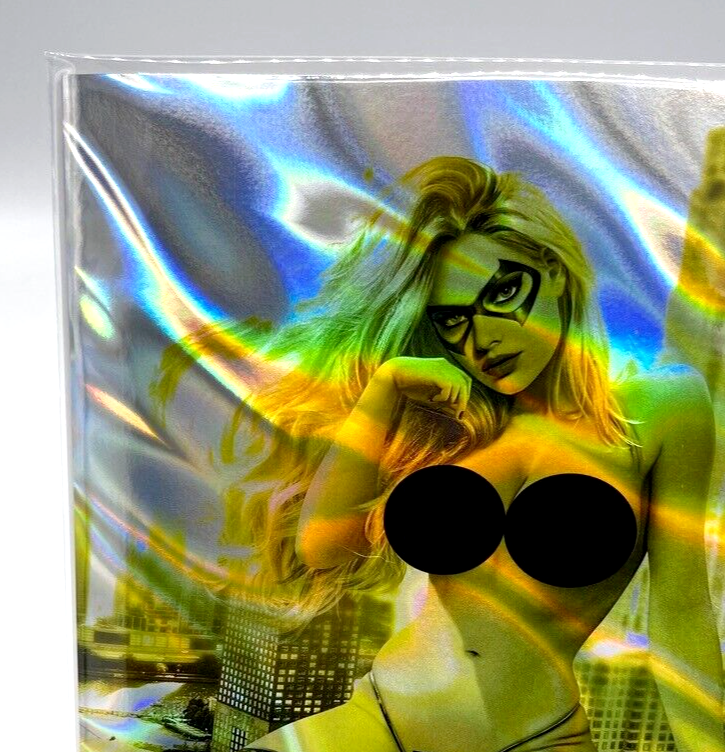 TOTALLY RAD BLACK CAT SIDNEY AUGUSTO LIMITED GOLD LAVA FOIL ARTIST EDITION #3/10