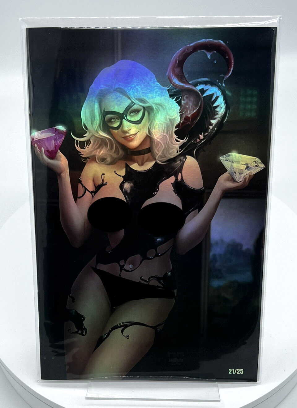 Bear Babes #1 Black Cat XMAS VIP Jacob Bear VIRGIN FOIL LIMITED EDITION