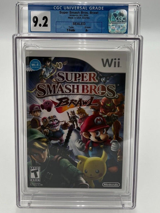 Super Smash Bros. Brawl Nintendo Wii SEALED GRADED CGC 9.2 VIDEO GAME WATA
