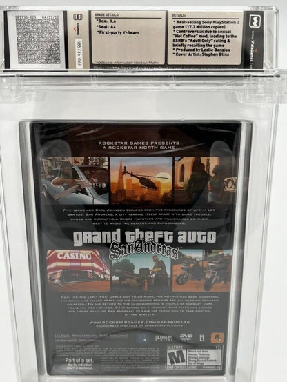 Grand Theft Auto: San Andreas PS2 Playstation 2 SEALED GRADED WATA 9.6