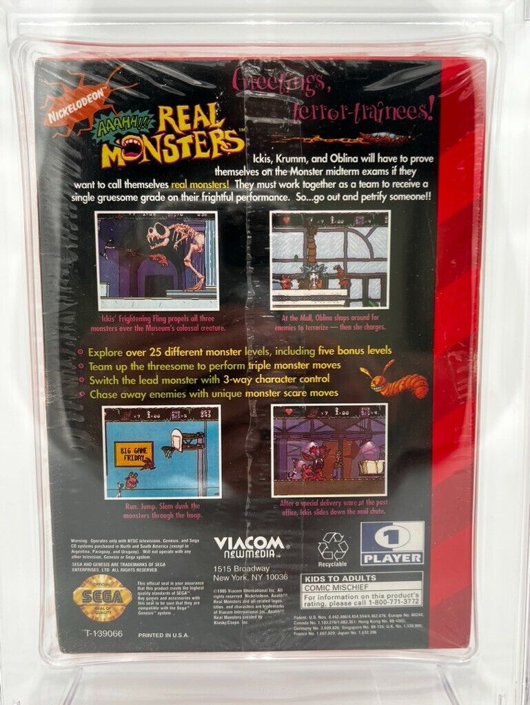 AAAHH Real Monsters for Sega Genesis SEALED GRADED CGC 5.0 NEW RETRO VIDEO GAME