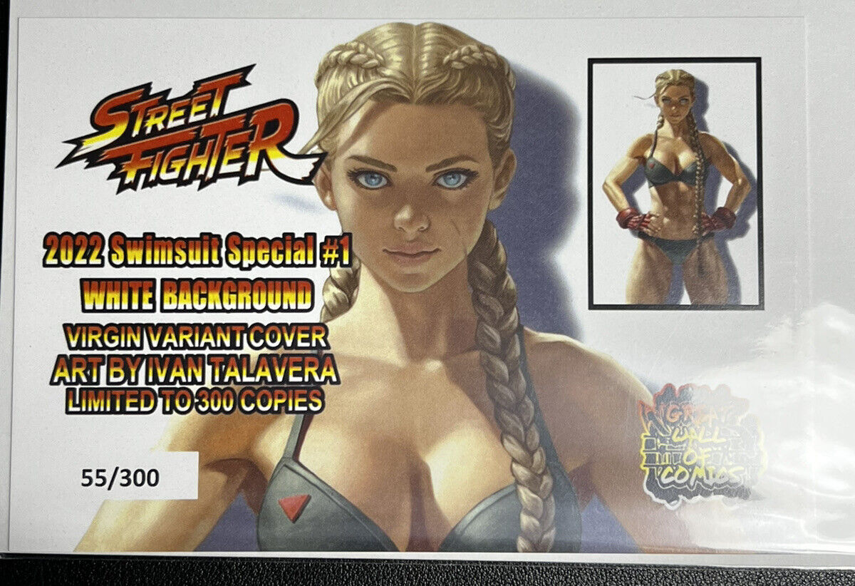 STREET FIGHTER SWIMSUIT SPECIAL 1 CAMMY WHITE BKGRND IVAN TALAVERA LTD #55/300