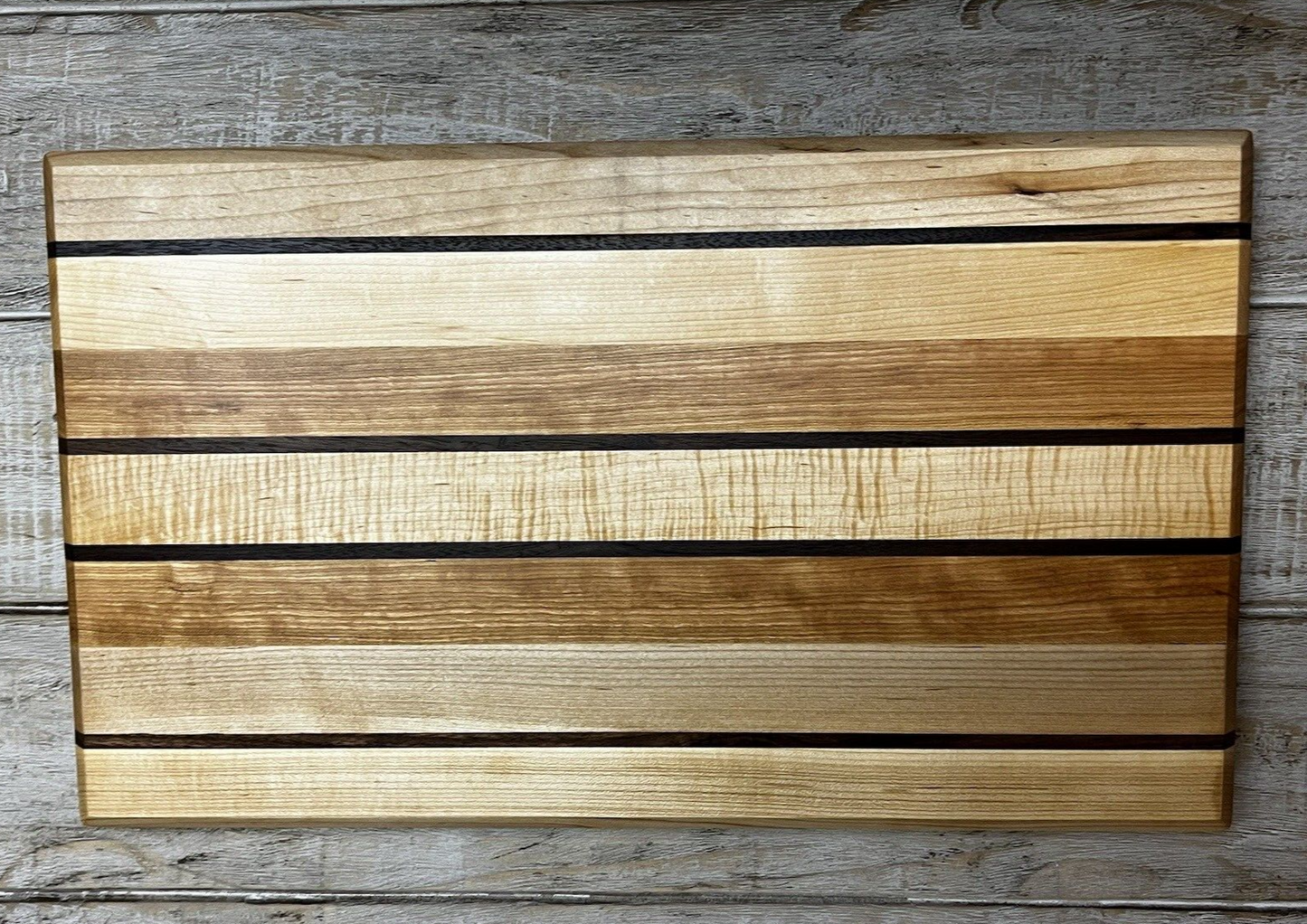 MAPLE WALNUT OAK PREMIUM CUTTING BOARD BUTCHERS BLOCK PINSTRIPE HARDWOOD