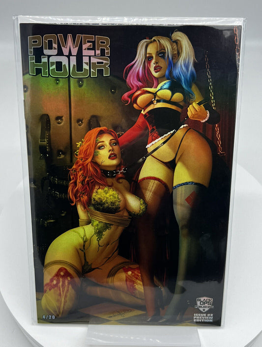 POWER HOUR HARLEY QUINN POISON IVY LEASHED SIDNEY AUGUSTO FOIL LIMITED #4/20