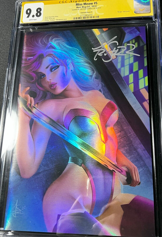 Miss Meow #5 TRISTAR Virgin Foil 1:100 Ratio CGC GRADED SIGNED 9.8