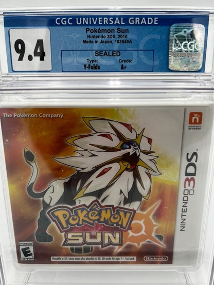 Pokémon Sun Nintendo 3DS NEW SEALED GRADED CGC 9.4 RETRO VIDEO GAME WATA