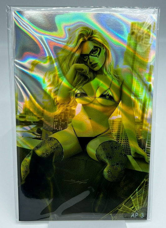 Totally Rad Black Cat Sidney Augusto GOLD LAVA FOIL LIMITED ARTIST PROOF #3/10