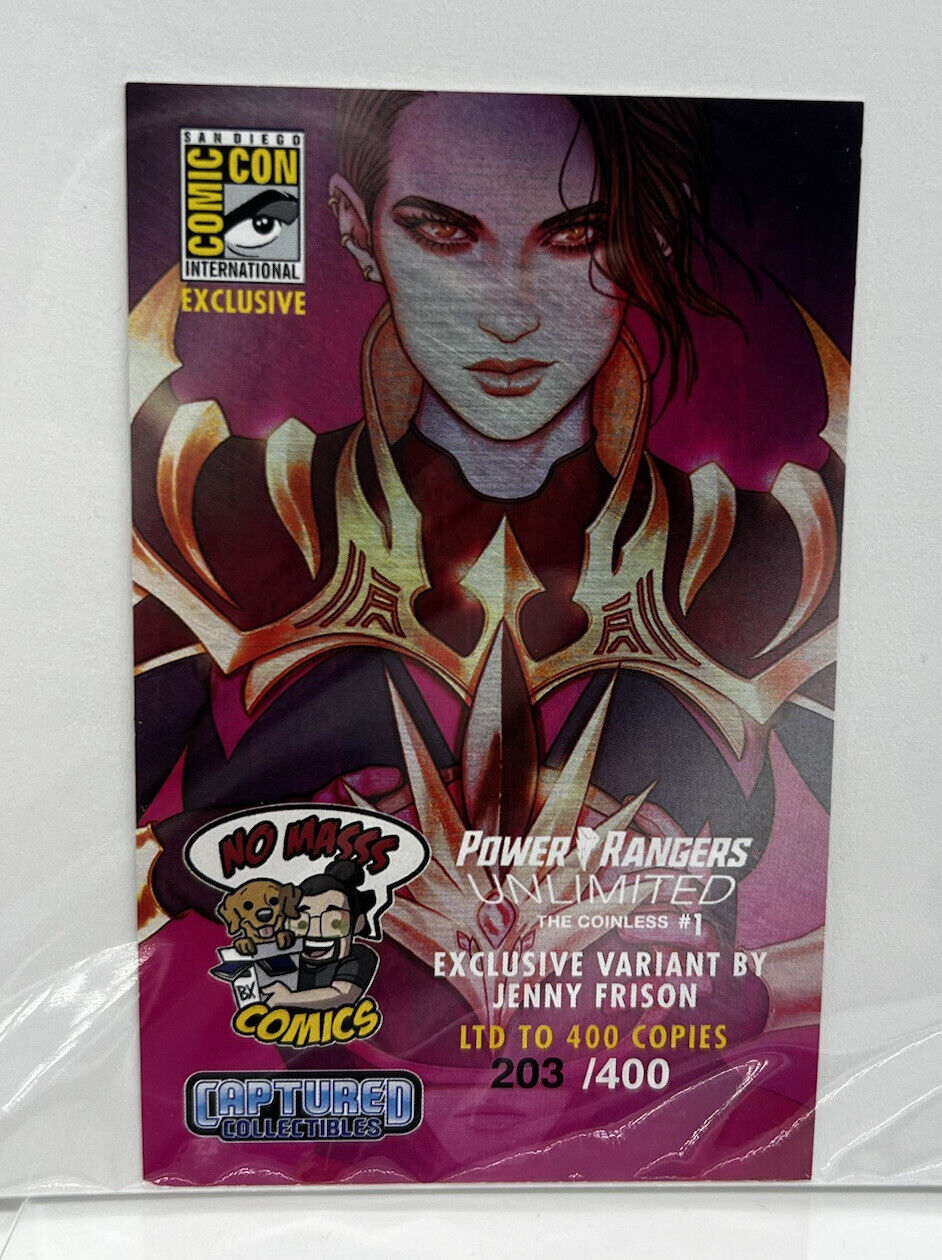 POWER RANGERS UNLIMITED COINLESS 1 JENNY FRISON VIRGIN FOIL SIGNED SDCC #204/400