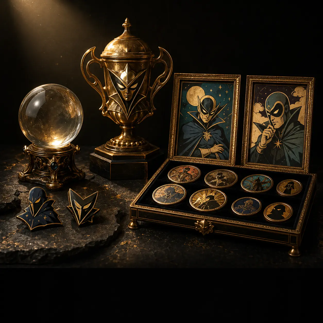 A hoard of collector treasures and gold medallions