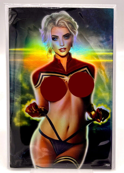 POWER HOUR CAPTAIN MARVEL PIPER RUDICH VIRGIN FOIL LIMITED ARTIST EDITION PH4/5