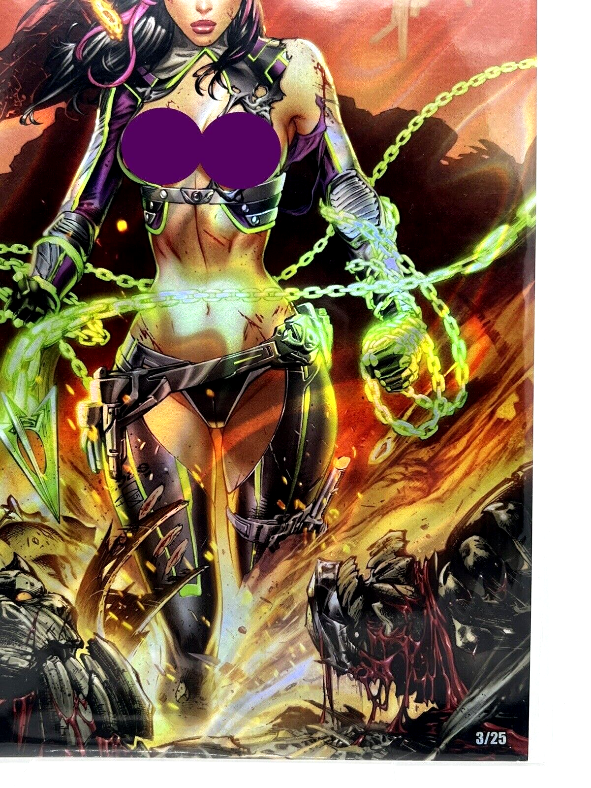 Prey For The Sinner #2 EBAS LAVA FOIL LIMITED EDITION #3/25 COPIES 2X SIGNED !!