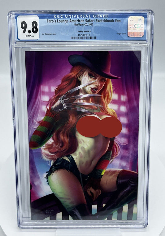 FARO'S LOUNGE SKETCHBOOK FREDDY KRUEGER SUN KHAMUNAKI LIMITED 100 GRADED CGC 9.8