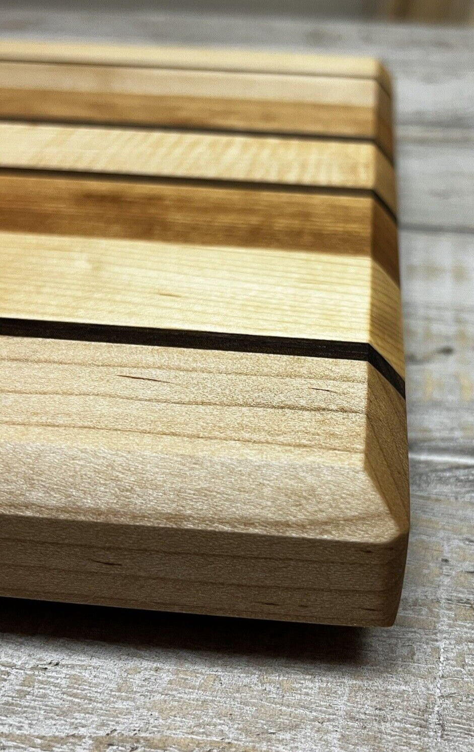 MAPLE WALNUT OAK PREMIUM CUTTING BOARD BUTCHERS BLOCK PINSTRIPE HARDWOOD