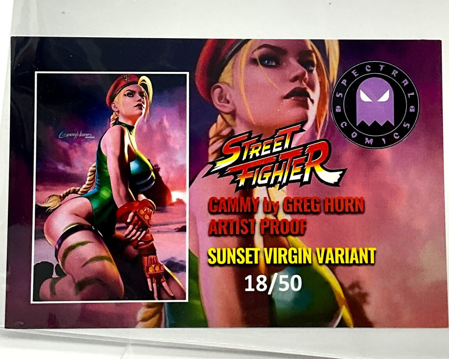 STREET FIGHTER CAMMY SUNSET VIRGIN GREG HORN LIMITED EDITION ARTIST PROOF #18/50