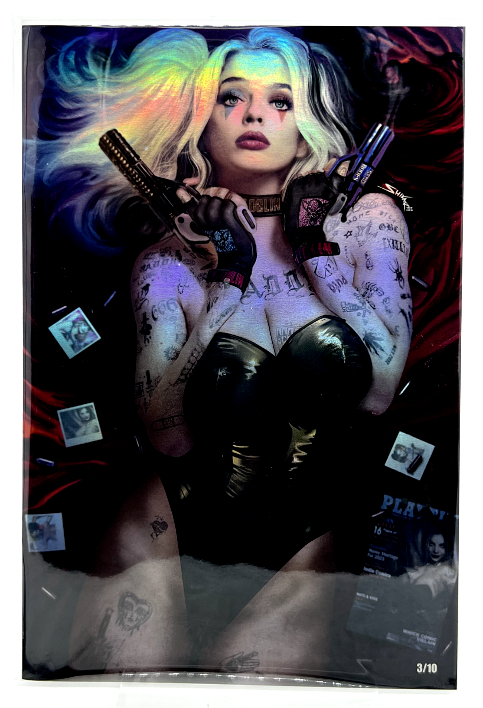 HARDLEE THINN PLAYTIME NOV 22′ SHIKARII VIRGIN FOIL LIMITED #3/10 Harley Quinn