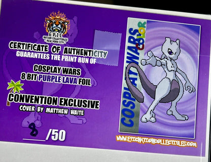 Cosplay Wars Pokemon 8-Bit Mewtwo Purple Lava Foil LTD #8/50 Matthew  Waite