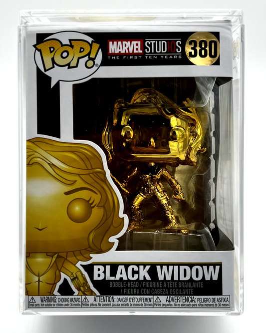 Funko Pop Black Widow #380 Marvel First 10 Years Gold Edition Avengers Hard Case