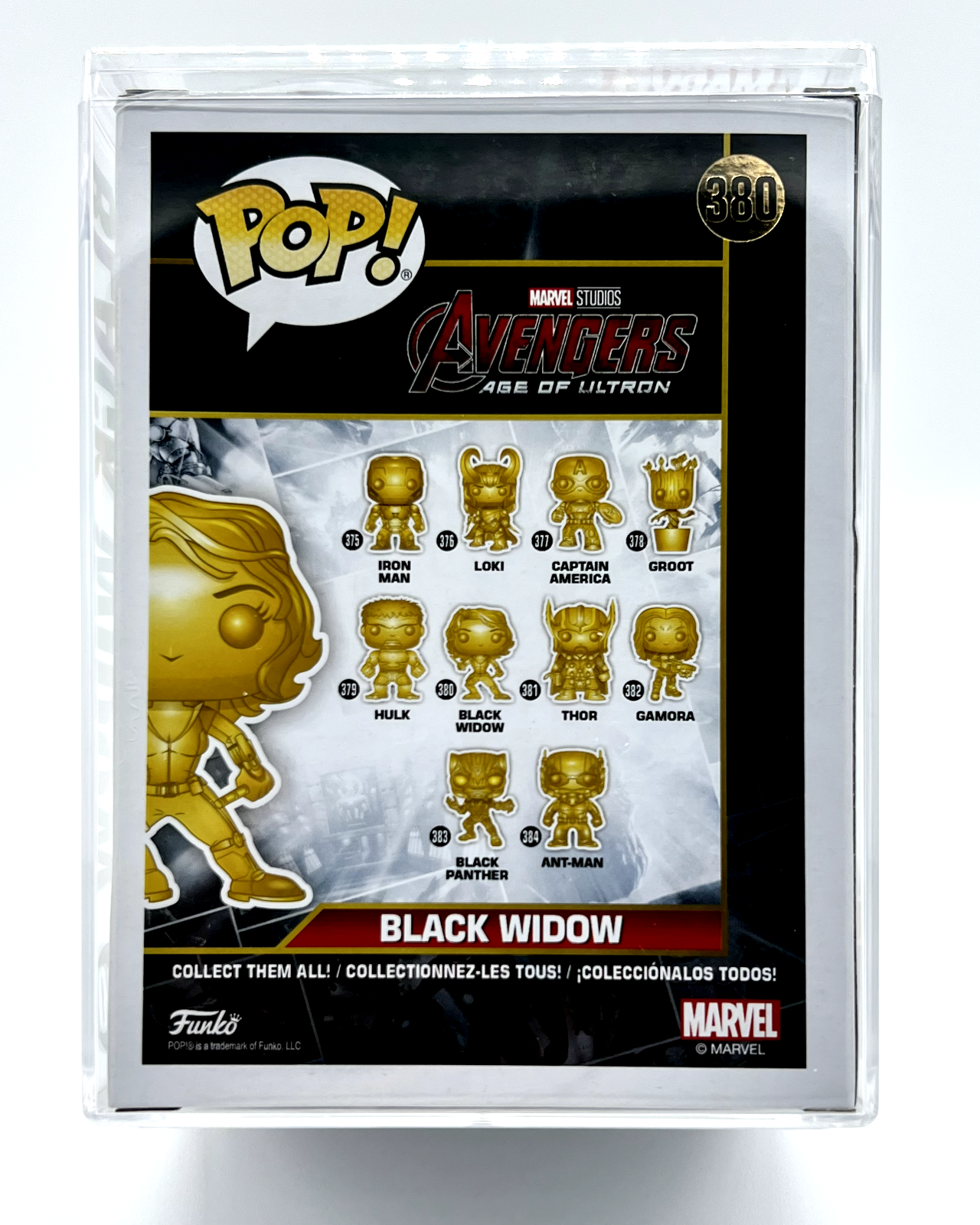 Funko Pop Black Widow #380 Marvel First 10 Years Gold Edition Avengers Hard Case