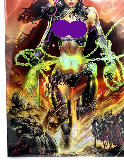 Prey For The Sinner #2 EBAS LAVA FOIL LIMITED EDITION #3/25 COPIES 2X SIGNED !!