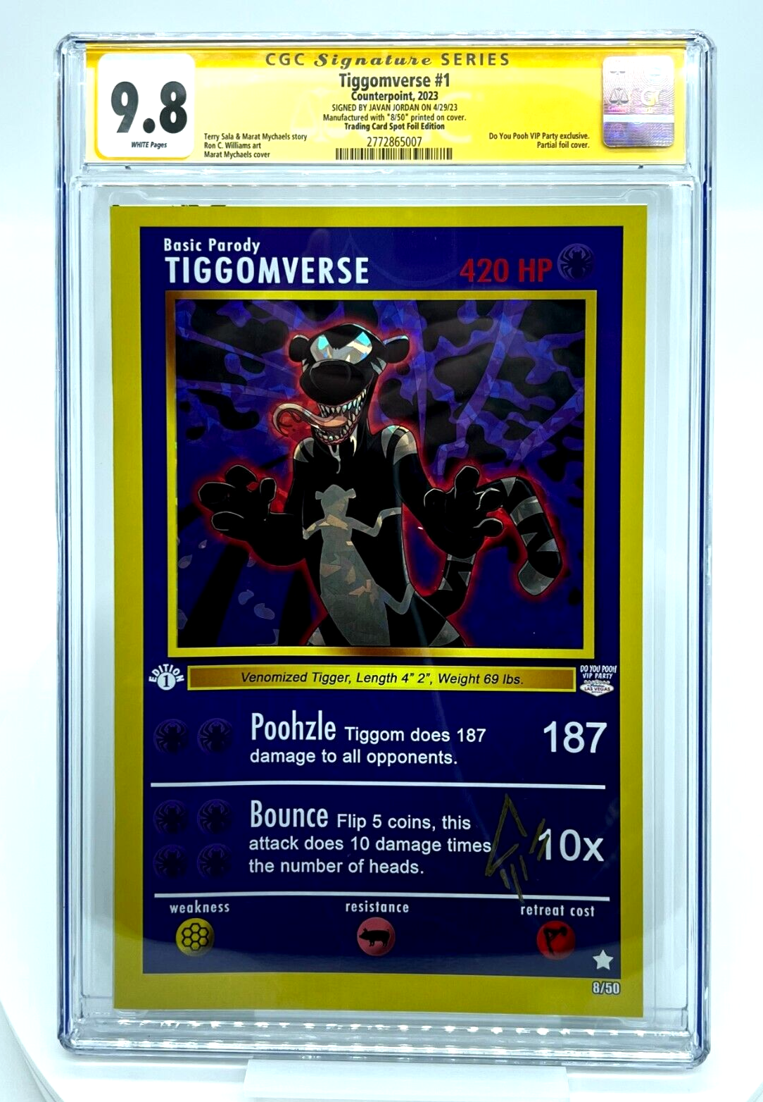 TIGGOMVERSE Pokémon JAVAN JORDON Foil LIMITED #8/50 COPIES SIGNED GRADED CGC 9.8