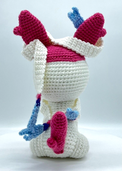 SYLVEON EEVEE POKEMON PLUSH AMIGURUMI KNITTED CROCHET STUFFED ANIMAL COLLECTIBLE