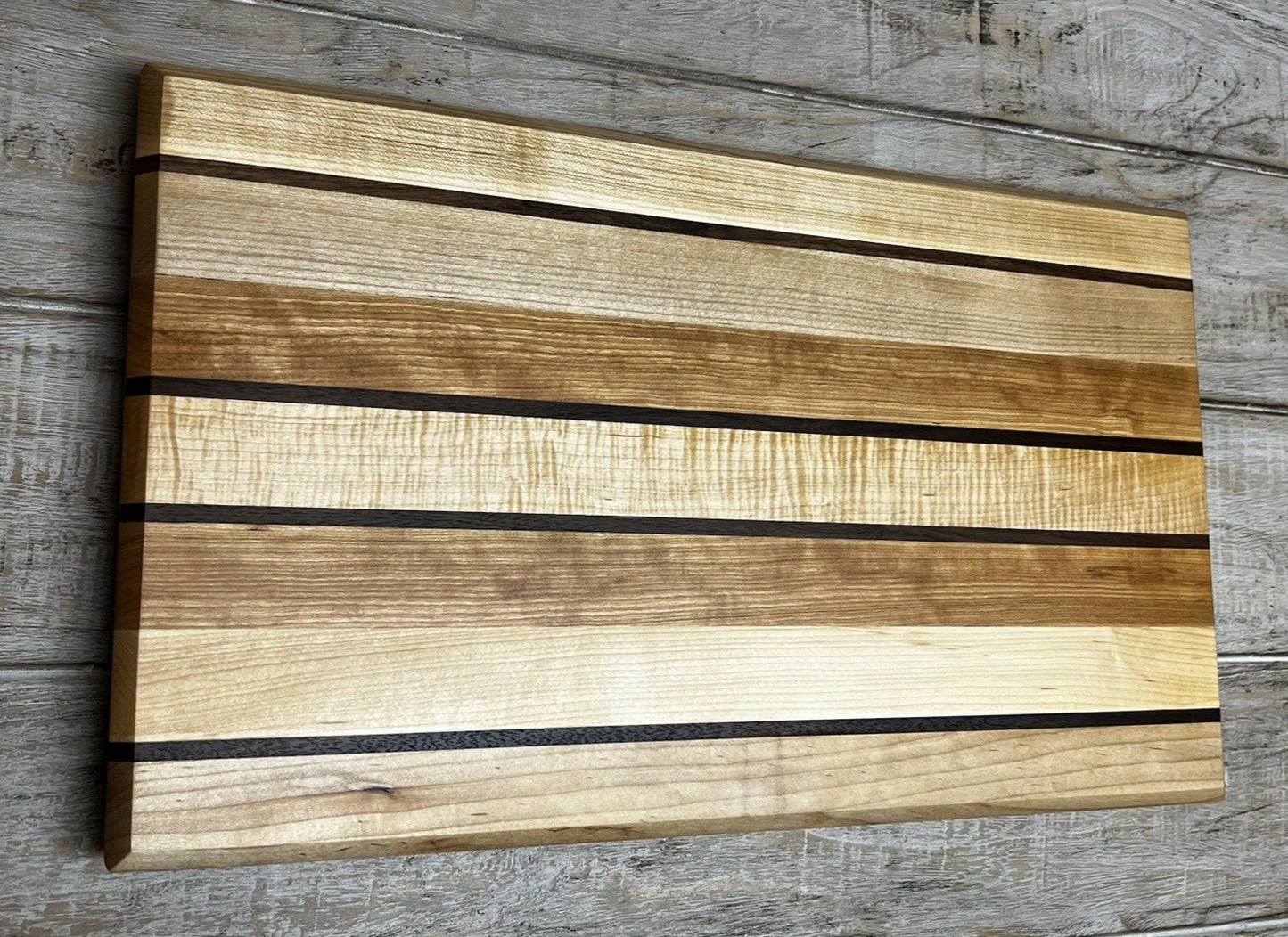 MAPLE WALNUT OAK PREMIUM CUTTING BOARD BUTCHERS BLOCK PINSTRIPE HARDWOOD
