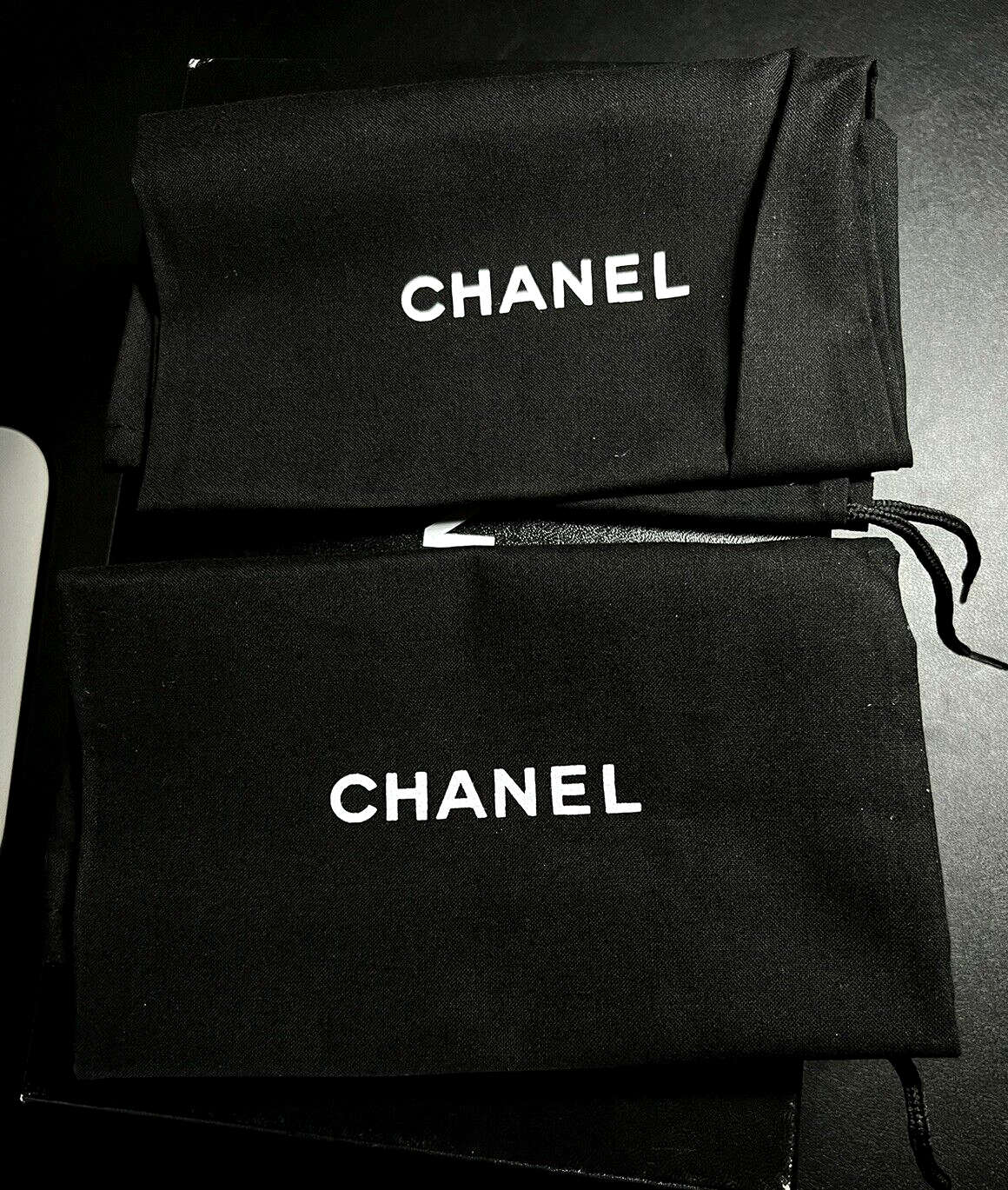 Chanel Pumps 38 7.5 US Black Sheer Double Toe strap Box & Dust Bags From France