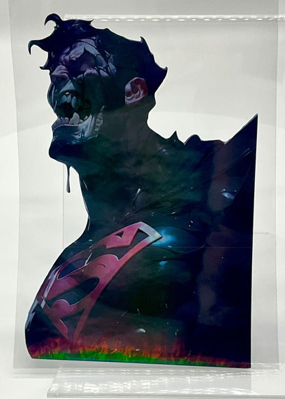 SUPERMAN VENOMIZED Holographic Vinyl Laminated 4” X 6” Sticker DC MARVEL COMICS