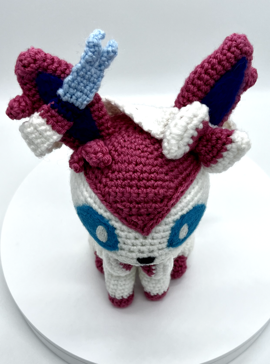 SYLVEON EEVEE POKEMON PLUSH AMIGURUMI KNITTED CROCHET STUFFED ANIMAL COLLECTIBLE