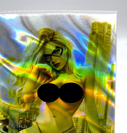 TOTALLY RAD BLACK CAT SIDNEY AUGUSTO LIMITED GOLD LAVA FOIL ARTIST EDITION #3/10