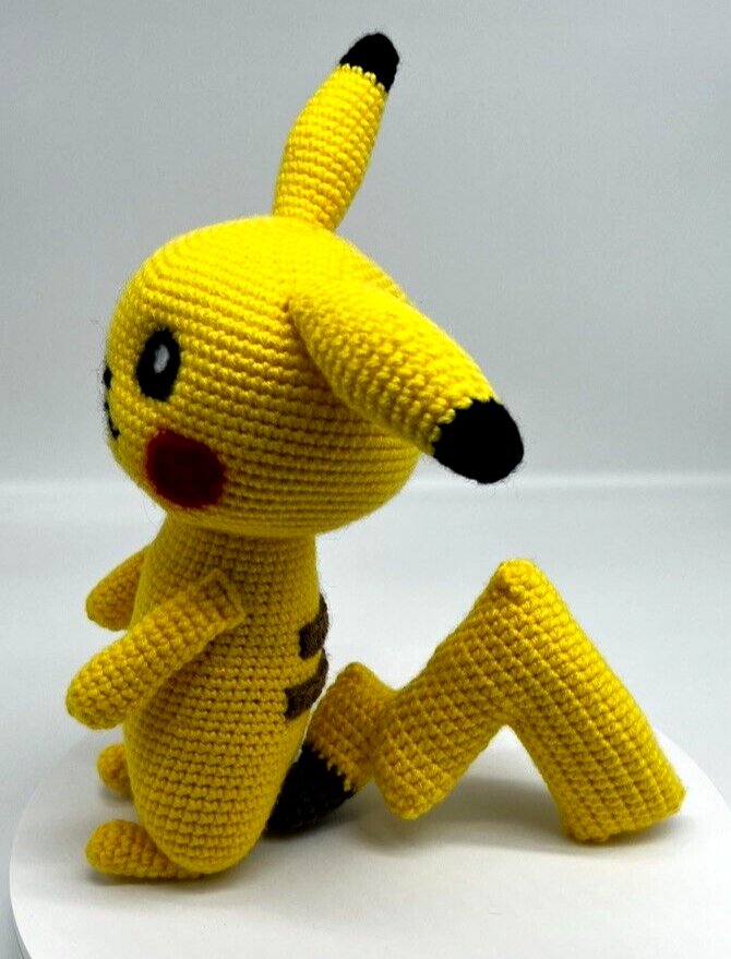 Pikachu Pokemon Knitted Crochet Amigurumi Stuffed Animal Plushie Collectible