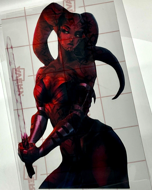 DARTH TALON Transperent Clear Vinyl Laminated 4” X 6” Sticker STAR WARS