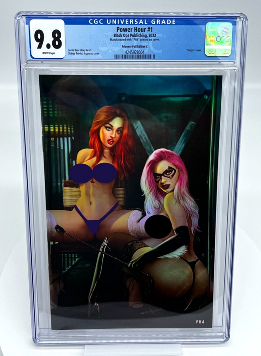 Power Hour 1 MARY JANE BLACK CAT Sidney Augusto FOIL LTD AP #4/10 GRADED CGC 9.8