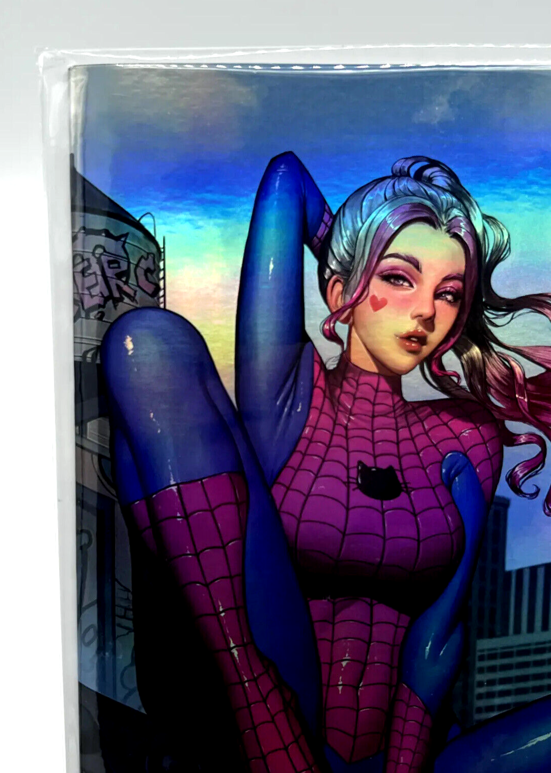 Miss Meow #4 Miss Spidey Dravacus Virgin HOLOFOIL Limited Edition #5/10 WHAT NOT