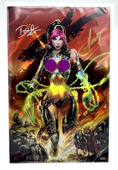 Prey For The Sinner #2 EBAS LAVA FOIL LIMITED EDITION #3/25 COPIES 2X SIGNED !!