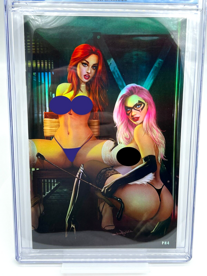 Power Hour 1 MARY JANE BLACK CAT Sidney Augusto FOIL LTD AP #4/10 GRADED CGC 9.8