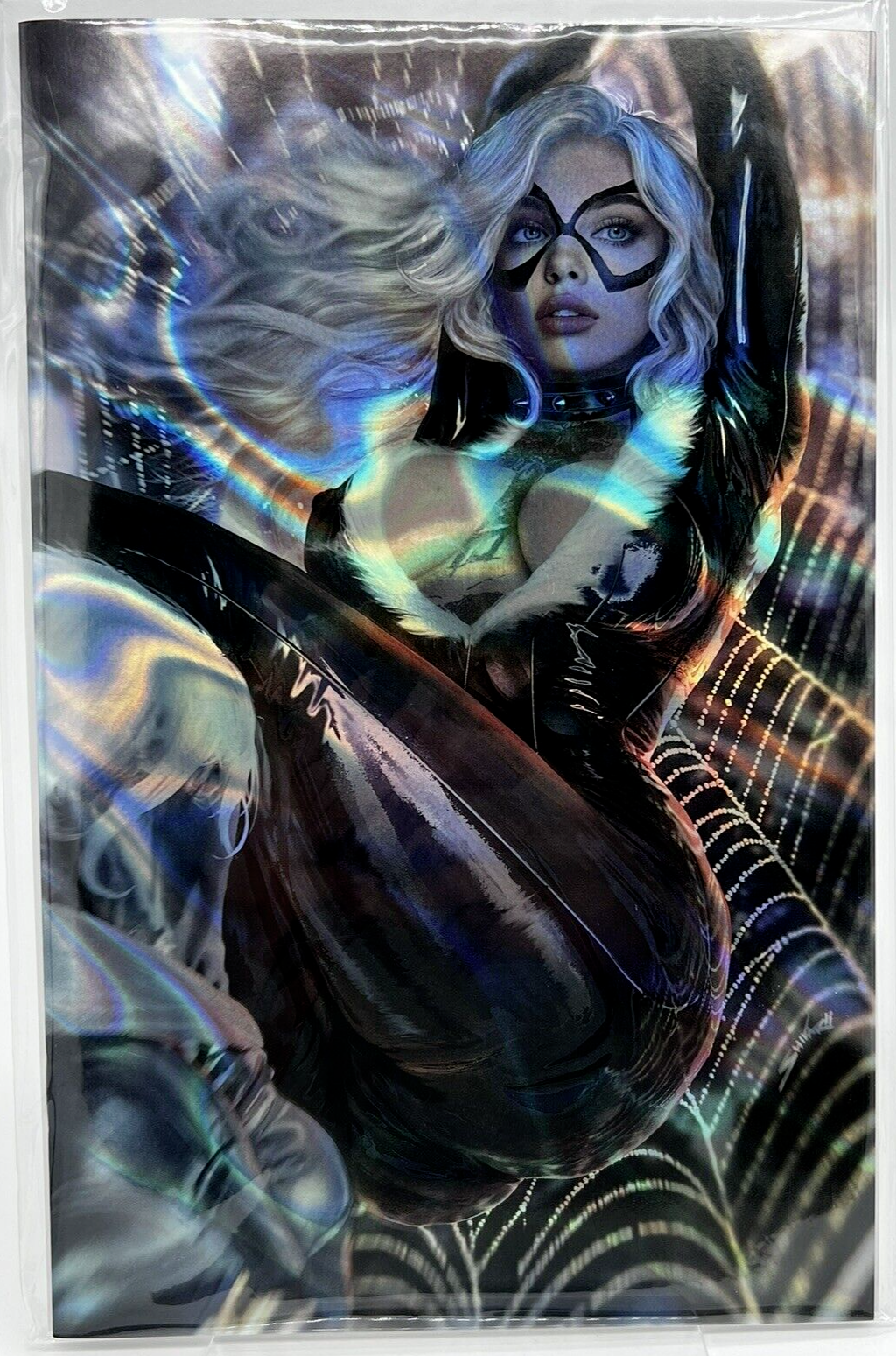 TOTALLY RAD BLACK CAT  SHIKARII VIRGIN LAVA FOIL LIMITED EDITION 10 SPIDER-MAN