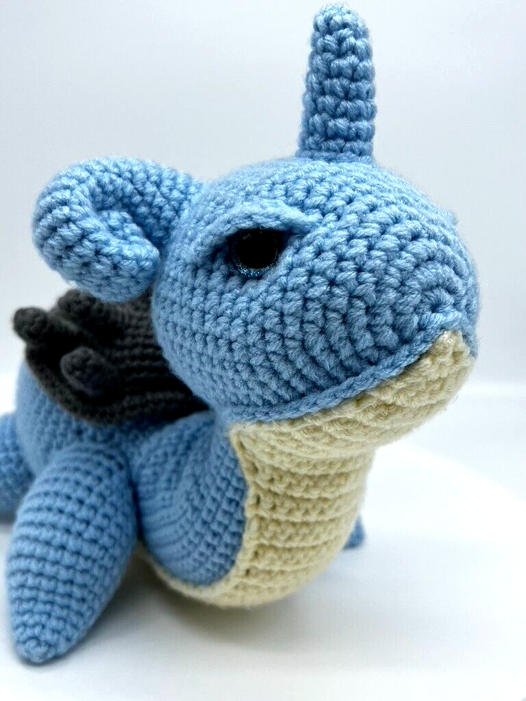 Lapras Pokemon Knitted Crochet Amigurumi Stuffed Animal Plushie Collectible