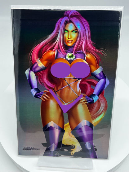 M HOUSE TEEN TITANS  STARFIRE FERNANDO ROACHA VIRGIN FOIL LIMITED EDITION 20