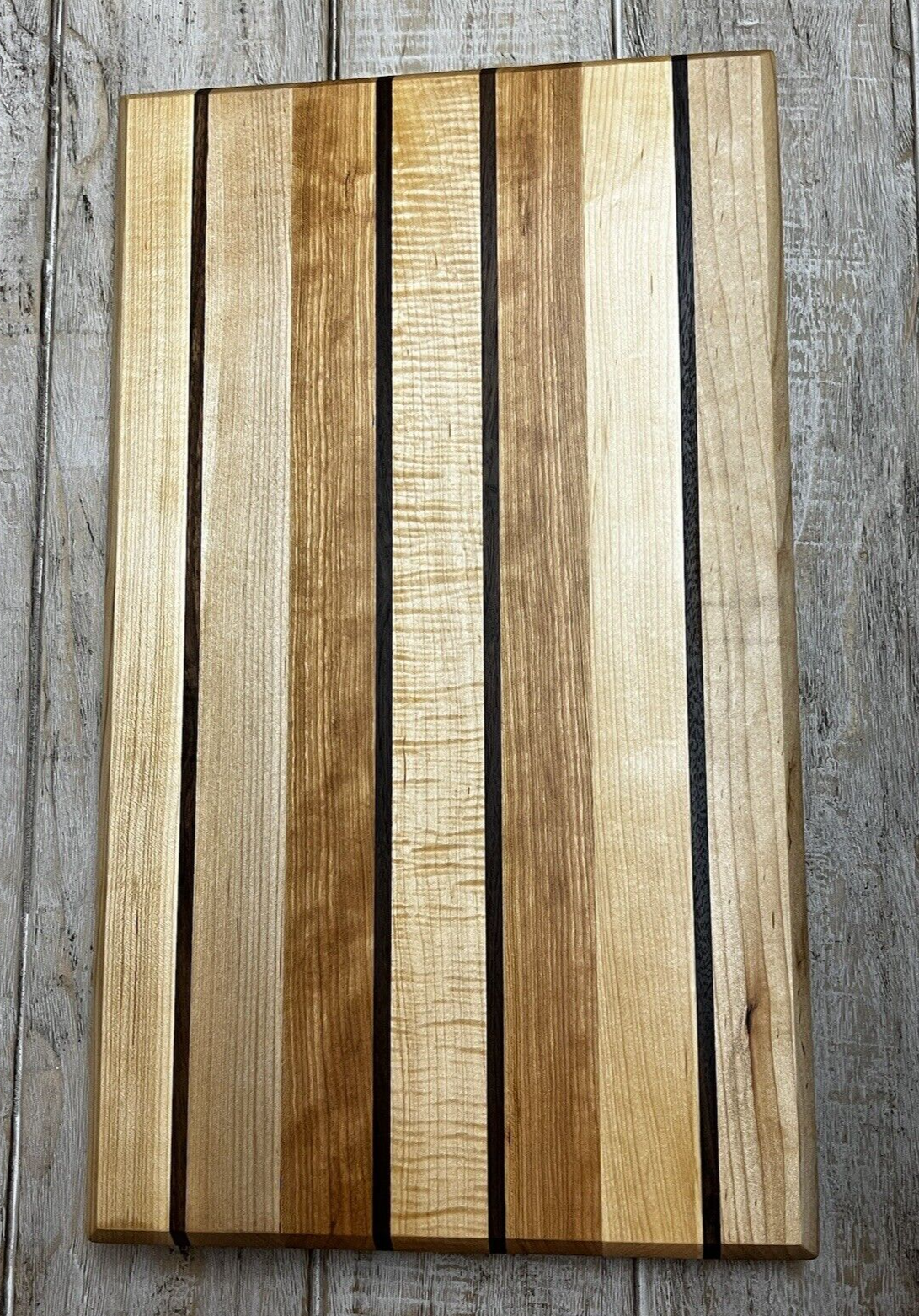 MAPLE WALNUT OAK PREMIUM CUTTING BOARD BUTCHERS BLOCK PINSTRIPE HARDWOOD