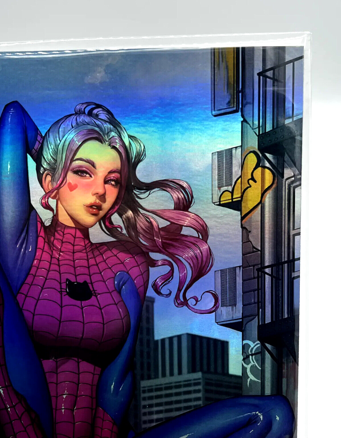 Miss Meow #4 Miss Spidey Dravacus Virgin HOLOFOIL Limited Edition #5/10 WHAT NOT