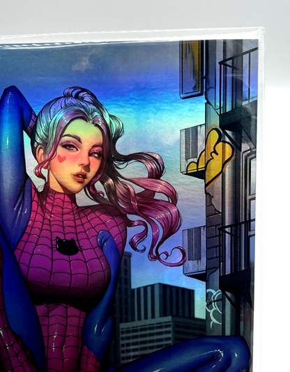 Miss Meow #4 Miss Spidey Dravacus Virgin HOLOFOIL Limited Edition #5/10 WHAT NOT