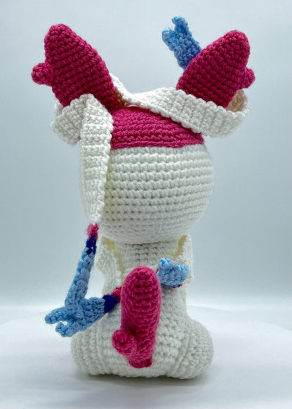 SYLVEON EEVEE EVO PLUSH AMIGURUMI KNITTED CROCHET STUFFED ANIMAL COLLECTIBLE