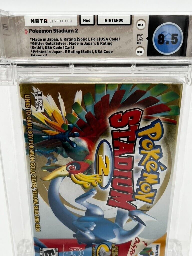 Pokemon Stadium 2 FOIL N64 Nintendo 64 2000 CIB GRADED WATA 8.5